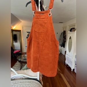Forever 21 Orange Overall Mini Dress Size M